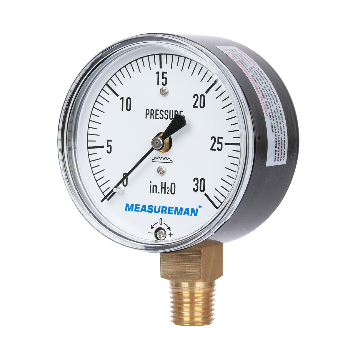 MEASUREMAN Hot Water Bi-Metal Thermometer, 2-12 Dial, 1-34 Lead-Free Brass Stem, Range 0-250 Deg F-20-120 Deg C, 2% Accuracy, Ad