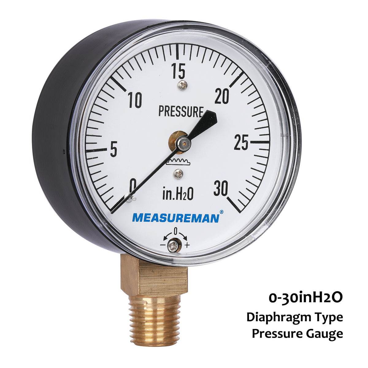 MEASUREMAN Digital Hydraulic Industrial Pressure Gauge 2-1/2 Dial 1/4NPT Lower, Stainless Steel Case and Connection, 0-3500psi/bar, 1%,Battery