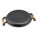 Roastove 12" Cast Iron Dual Handle Grill Pan, Black