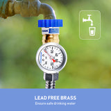 MEASUREMAN Lead-Free Brass Water Pressure Regulator, Garden Hose Pressure Regulator, Pressure Reducer with Pressure gugue, for RV, Camper, Trailer, Garden, Plumbing System