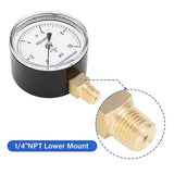 MEASUREMAN Diaphragm Type Capsule Low Pressure Gauge, 2-1/2" Dial, 1/4" NPT Lower Mount, Adjustable, 0-10Psi