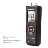 Measureman Handheld Digital Differential Pressure Gauge, Vacuum and Pressure Gauge Meter Tester 11 Units with Backlight, ±2Psi/Kpa, 1-2 Pipes Air System Measurement