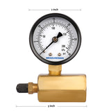 Measureman 2" Brass Gas Pressure Test Gauge Assembly, 3/4" FNPT Connection, 0-30 psi/kpa, -3-2-3% Accuracy