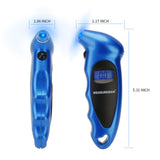 MEASUREMAN Digital Tire Pressure Gauge 0-150 PSI Blue 4 Settings for Car Truck Bicycle with Backlit LCD and Non-Slip Grip (1 Pack)
