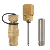 MEASUREMAN Brass Gauge Adaptor 1/4NPT Female，2-1/2 OAL x 1-2/5" x 1/8" Probe with Stainless Steel Sheath，Pressure Gauge Fitting kit -10pcs