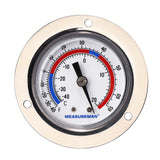 Measureman Vapor Capillary Flanged Panel Mount Refrigeration Thermometer, 2" Dial, 48" Capillary, -40-65 deg F/-40-20 deg C, Re-Calibration Available"