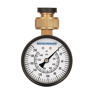 Measureman 2-1/2" Water Pressure Test Gauge, 3/4" Female Hose Thread, 0-200 psi/kpa 60pieces