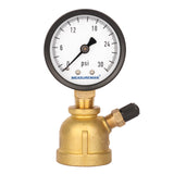 Measureman 2" Forged Brass Gas Pressure Test Gauge Assembly, 3/4" FNPT Connection, 0-30psi, -3-2-3% Accuracy