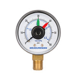 Measureman Boxed Pressure Gauge with Dial Replacement for Select Filters, 2" x 1/4"NPT Bottom, 0-60psi/4bar, 3-2-3%