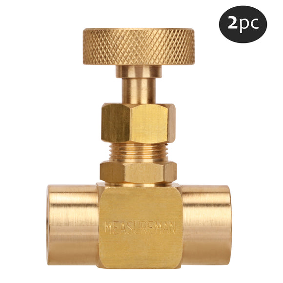 Measureman Brass Mini Needle Valve 1/4