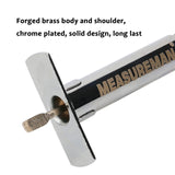 Measureman Solid Brass Body Tire Tread Depth Gauge, 0-32nd, Aluminum Slide