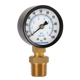 Measureman 2" Well Pump Pressure Gauge, 0-100psi/bar, 1/4"NPT Male with 1/2"NPT Adaptor, 3-2-3% Accuracy