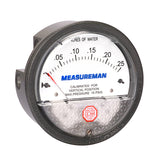 Measureman Magnet Helix Differential Low Pressure Gauge, 4-1/2" Dial, 1/8"NPT famele Connection, 0-0.25 Inches of Water