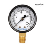 Measureman 2" Brass Gas Pressure Test Gauge Assembly, 3/4" FNPT Connection, 0-30 psi/kpa, -3-2-3% Accuracy