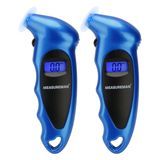 MEASUREMAN Digital Tire Pressure Gauge 0-150 PSI Blue 4 Settings for Car Truck Bicycle with Backlit LCD and Non-Slip Grip (2 Pack)
