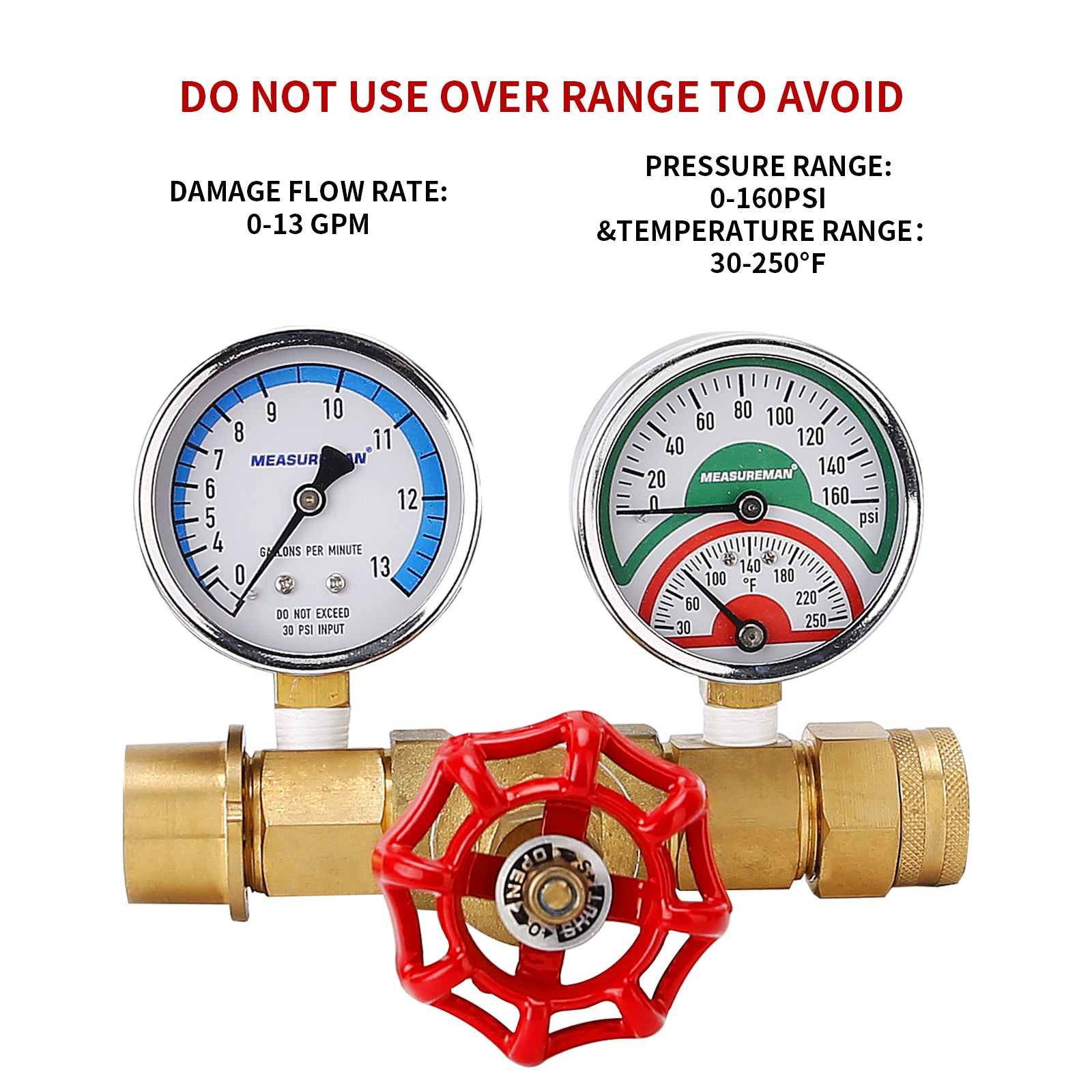 MEASUREMAN Water Flow, Temperature and Pressure Test Assembly – Measureman  Direct