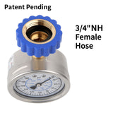MEASUREMAN 2-1/2" Lead-Free Water Proof Anti Vibration Pressure Test Gauge, Garden Hose Pressure Gauge, 3/4" Female Hose Thread, 0-200 psi/kpa