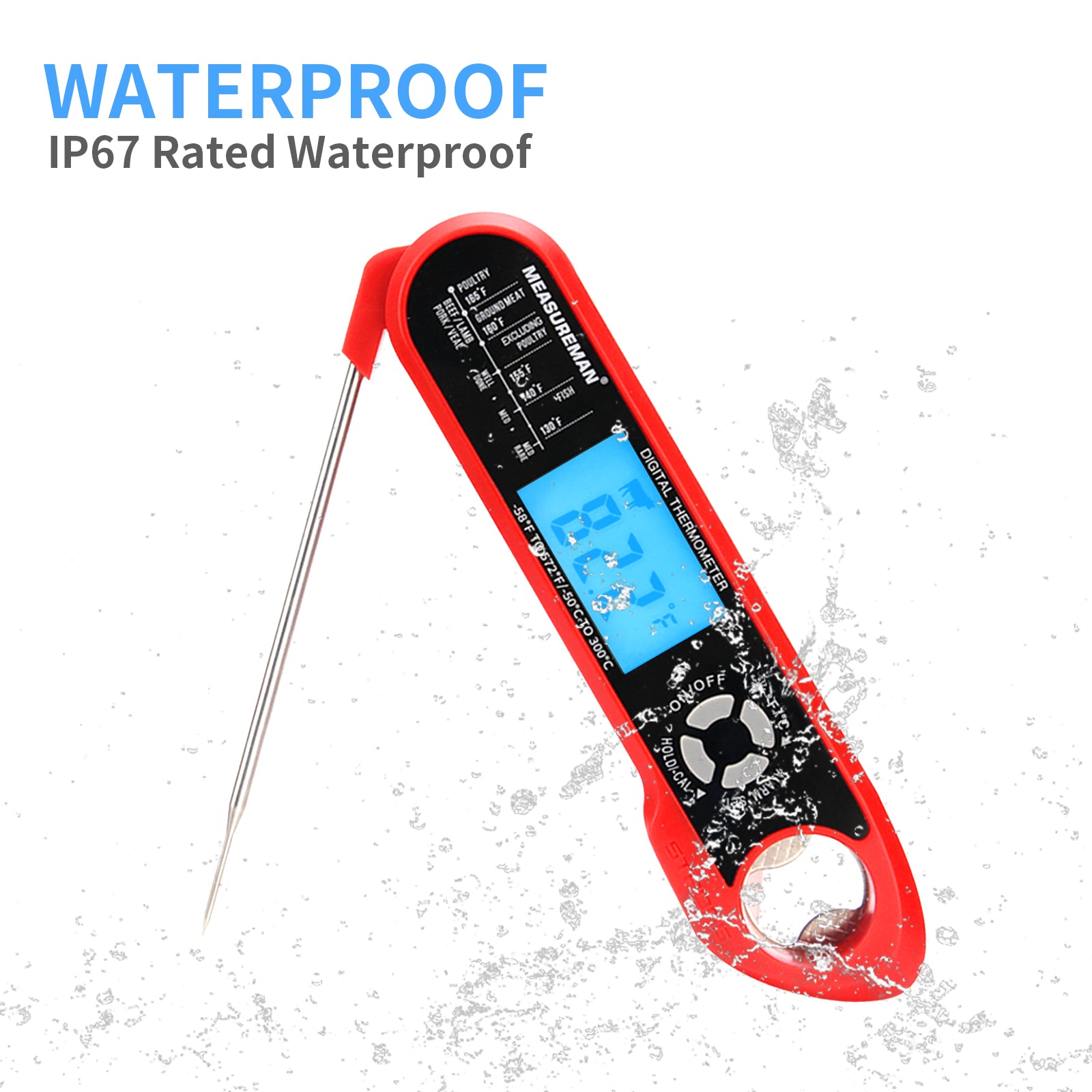 Digital Meat Thermometer With Probe Waterproof Kitchen Instant