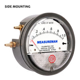 Measureman Magnet Helix Differential Low Pressure Gauge, 4-1/2" Dial, 1/8"NPT famele Connection, 0-1.0 Inches of Water