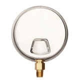 Meaureman 4" Dial Size, Glycerin Filled Plumbing Pressure Gauge, 0-100psi, Stainless Steel Case, 1/4"NPT Lower Mount