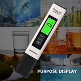 Measureman 0-9999ppm, 0-9999µs/cm TDS Meter, EC Meter & Temperature Meter 3 in 1, 32.0-176.0°F Green Backlight ppm for Drinking Water, Aquariums, Swimming Pools (Black) Meter