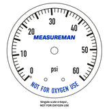Measureman 2" Dry and Utility Pressure Gauge, Swimming Pool Filter Pressure Gauge, Spa, Aquarium, Water Pressure Gauge, 1/4"NPT Lower Mount 0-60Psi x 2 pcs