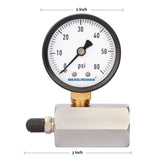 Measureman 2" Steel Gas Pressure Test Gauge Assembly, 3/4" FNPT Connection, 0-60psi, -3-2-3% Accuracy