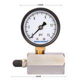 Measureman 2" Steel Gas Pressure Test Gauge Assembly, 3/4" FNPT Connection, 0-15psi, -3-2-3% Accuracy