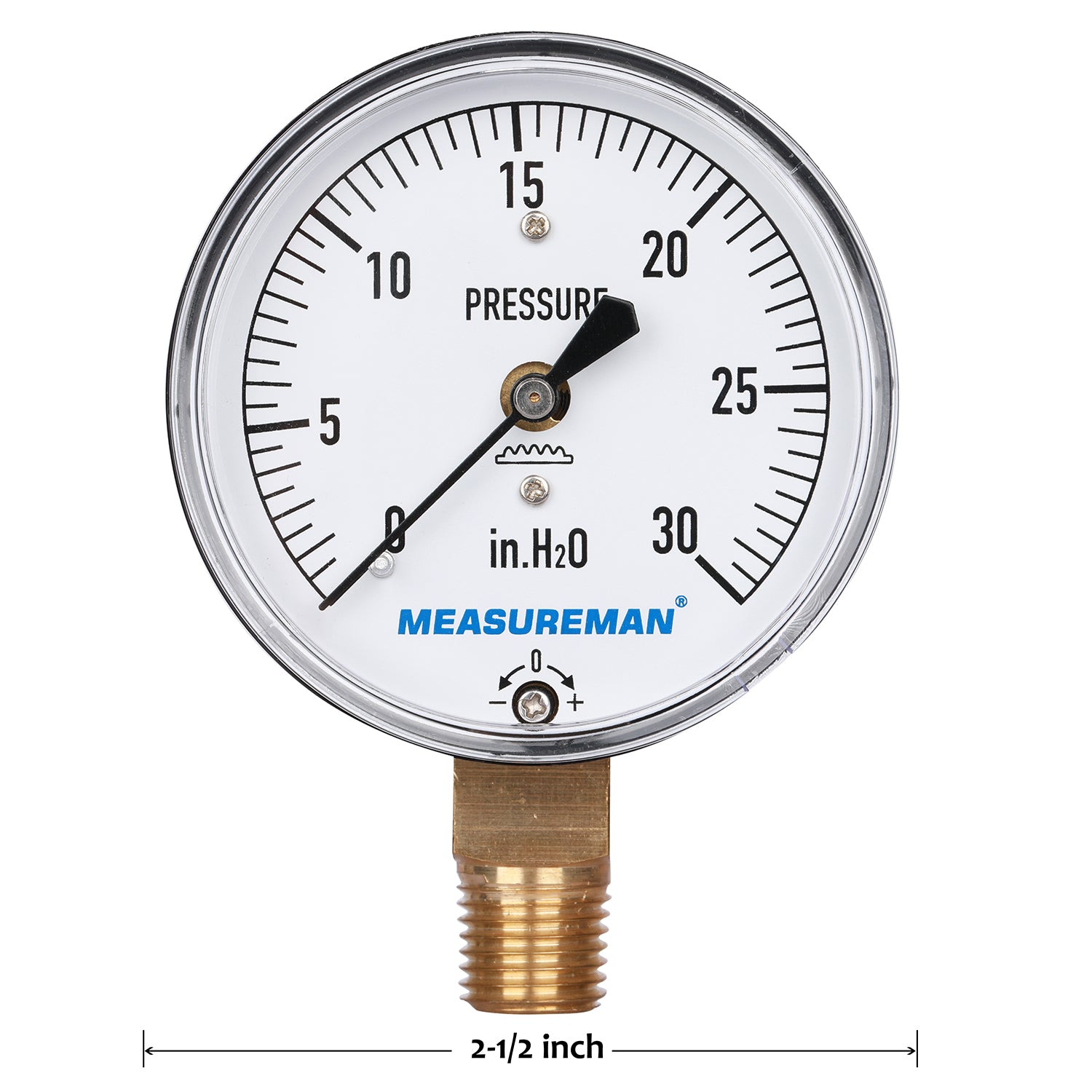 MEASUREMAN Hot Water Bi-Metal Thermometer, 2-12 Dial, 1-34 Lead-Free Brass Stem, Range 0-250 Deg F-20-120 Deg C, 2% Accuracy, Ad