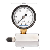 Measureman 2" Steel Gas Pressure Test Gauge Assembly, 3/4" FNPT Connection, 0-30psi, -3-2-3% Accuracy