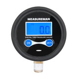 Measureman 2" Dial Size Digital Air Pressure Gauge with 1/8'' NPT Bottom Connection and Protective Boot, 0-60psi, 0.1Psi Resolution, Accuracy 1%, Battery Powered