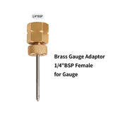 MEASUREMAN Brass Gauge Adaptor 1/4BSP Female，2-1/2 OAL x 1-2/5" x 1/8" Probe with Stainless Steel Sheath，Pressure Gauge Fitting kit
